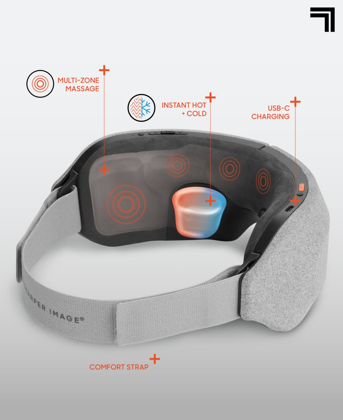 Sharper Image RealTouch Hot or Cold Massager Eye Mask