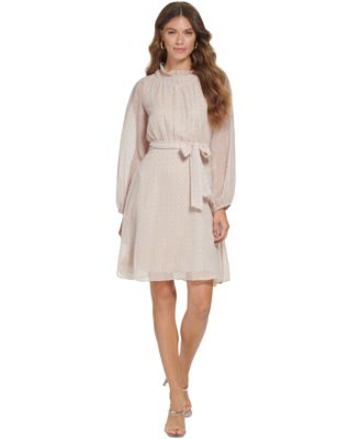 DKNY Women's Balloon-Sleeve Belted A-Line Dress - Macy's