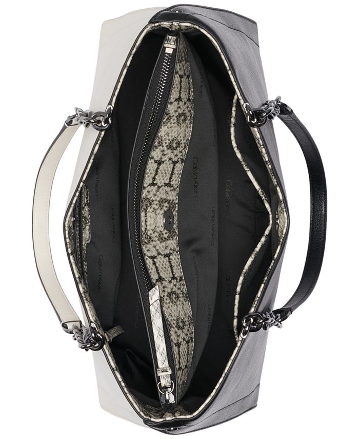Calvin Klein Nova Colorblocked Triple Compartment Tote Bag with Chain