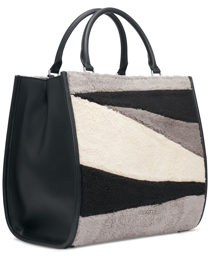 Calvin Klein Moon Shearling Triple Compartment Tote Bag - Macy's
