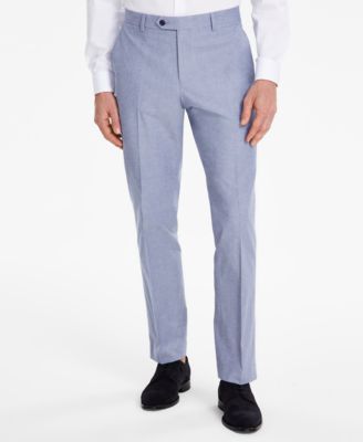 Men's Modern-Fit TH Flex Stretch Chambray Suit Separate Pants