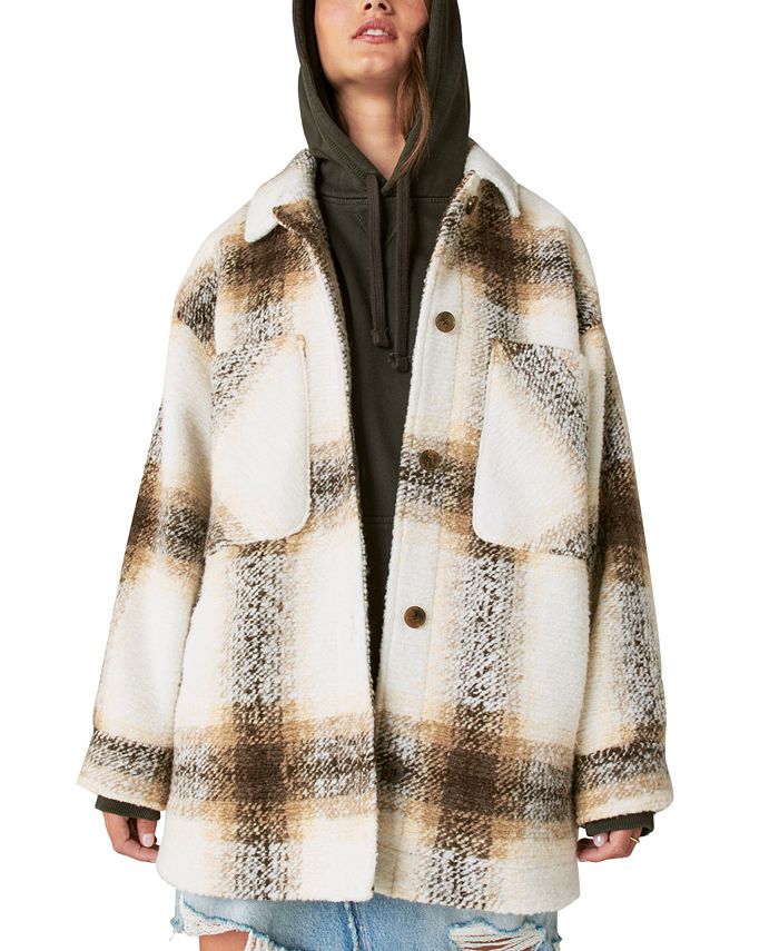 Lucky Brand rain jacket windbreaker water resistant hooded leopard
