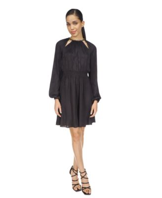 Michael Kors - Animal-Print Plisse Long-Sleeve Dress, Regular & Petite