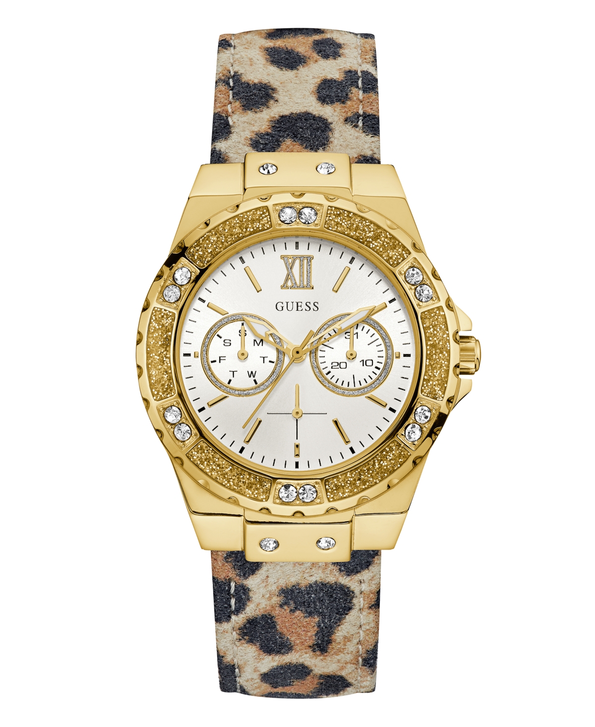 Guess Women's Multi-function Animal Print Genuine Leather Watch 39mm