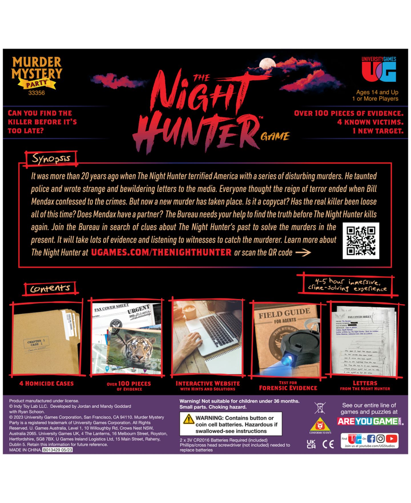 Детская настольная игра University Games The Night Hunter Adult Party Mystery Board Game, от 14 лет — фото 4
