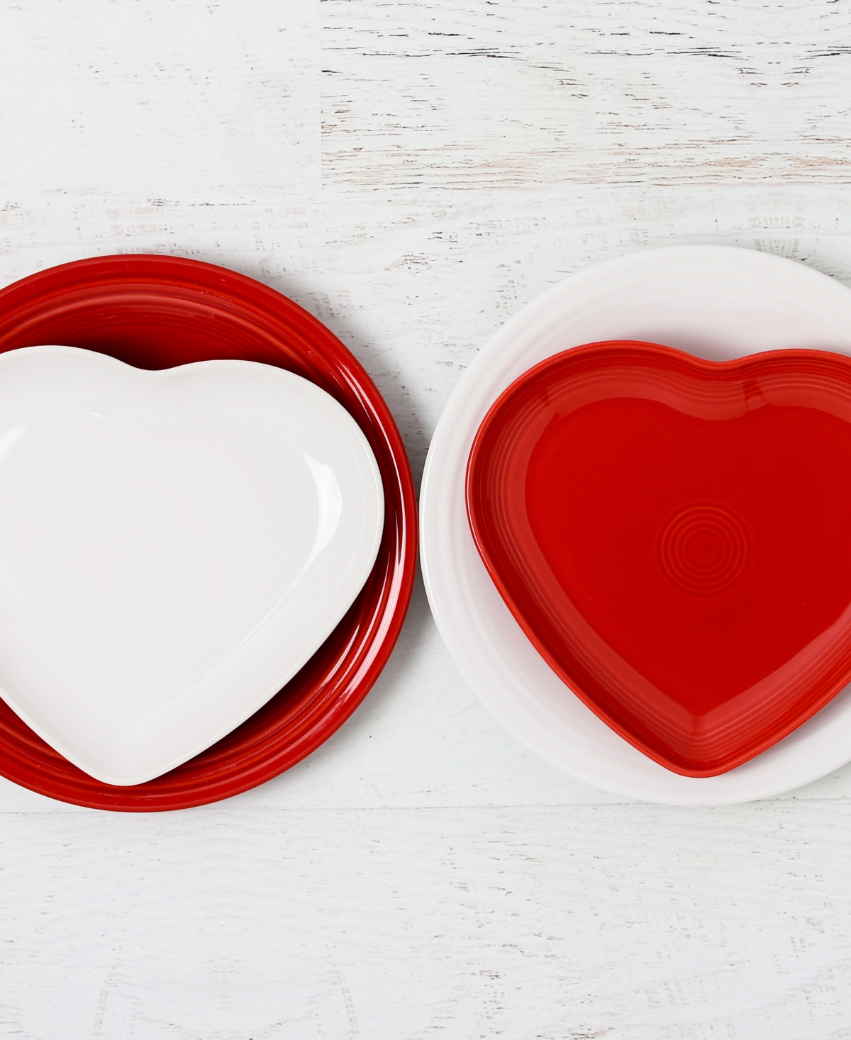 Fiesta Heart Shaped Plate 9" In Peony
