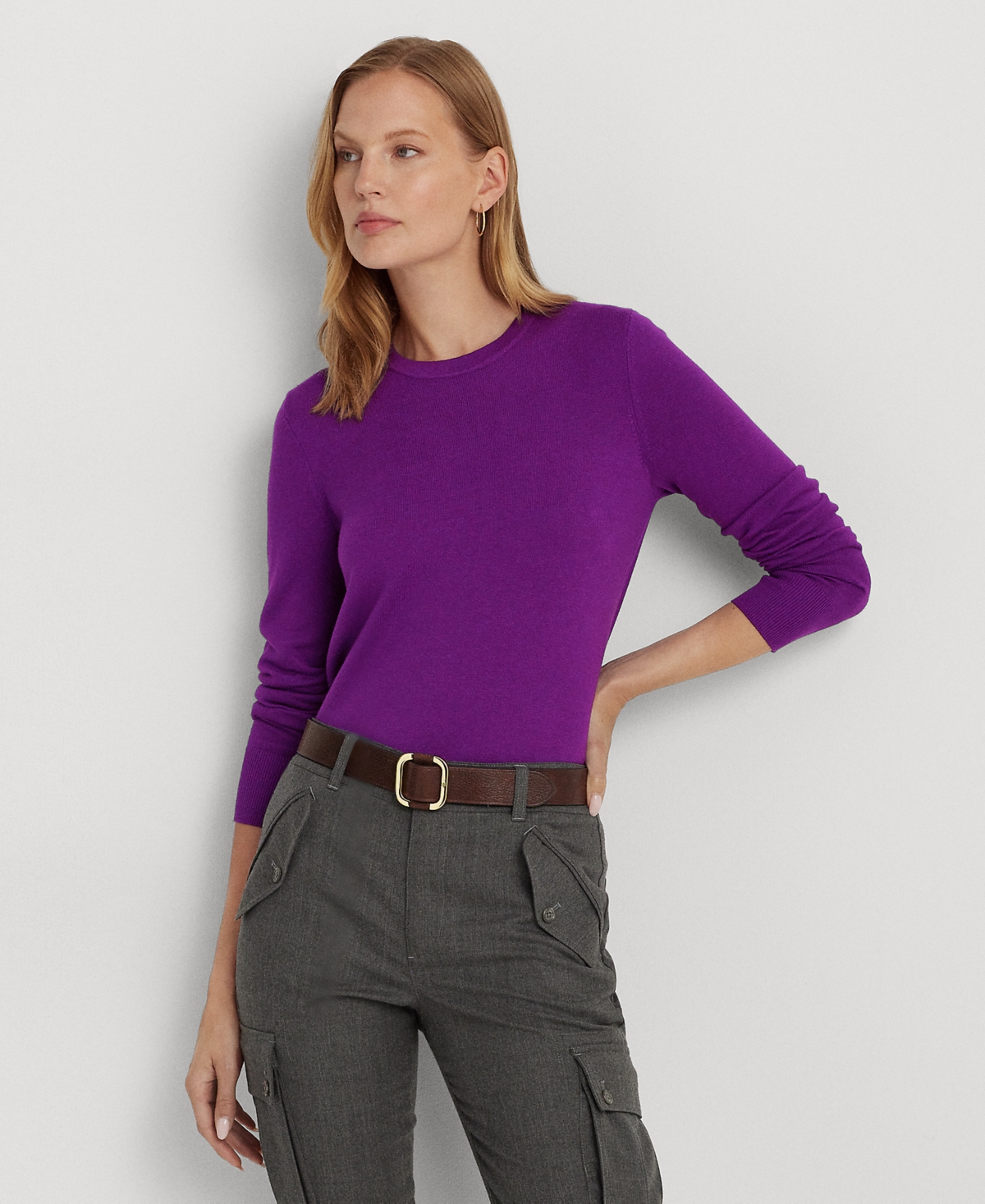 Lauren Ralph Lauren Women's Cotton-Blend Sweater - Season Green