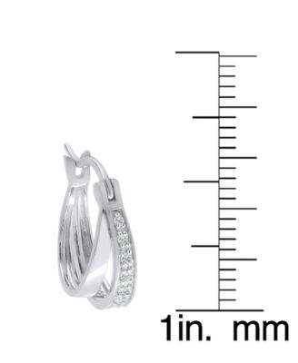 2-Pc. Set Diamond Double Row  & In & Out Small Hoop Earrings (1/4 ct. t.w.) in Sterling Silver