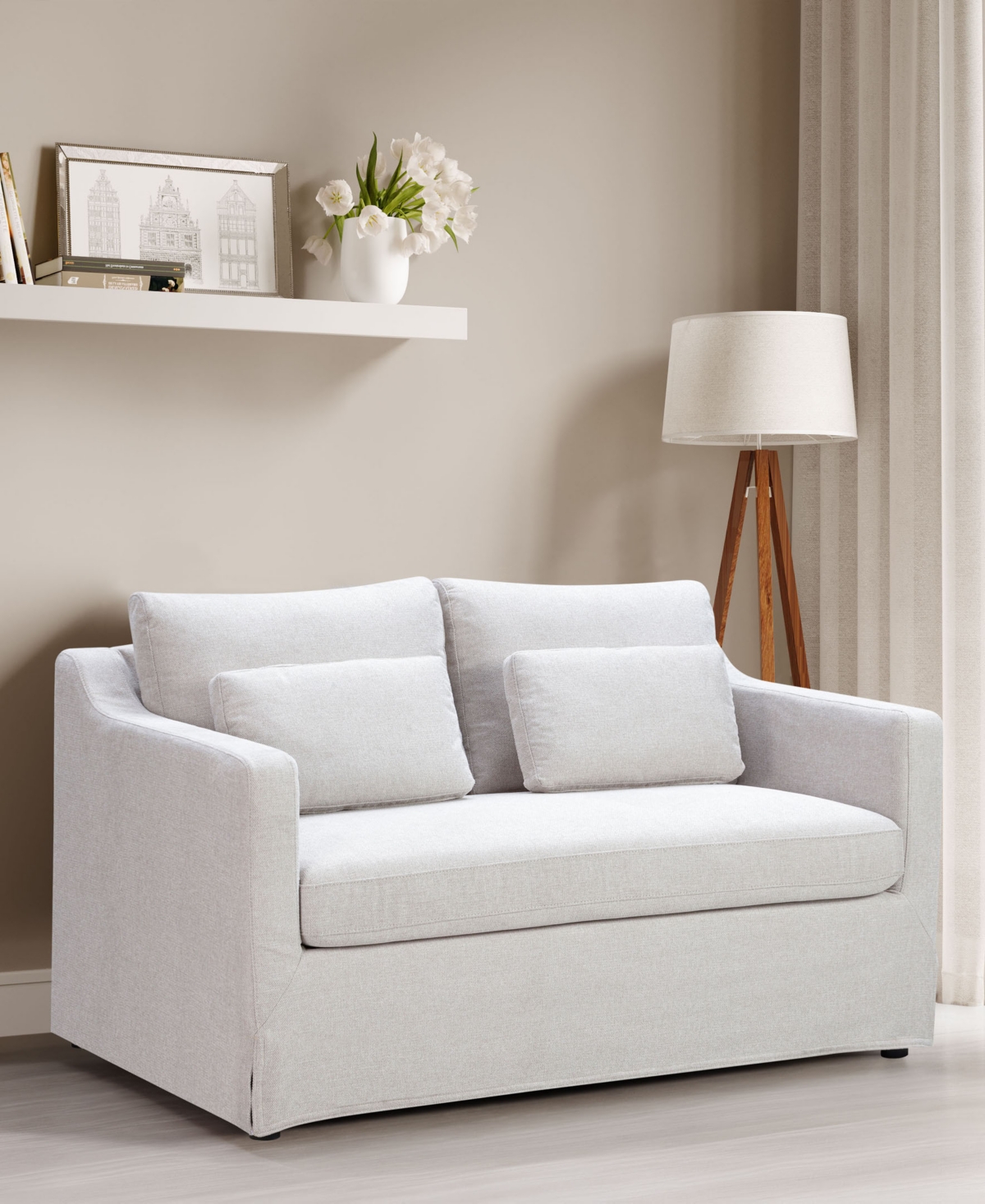 Shop Lifestyle Solutions 58" Polyester Raleigh Loveseat In Oatmeal