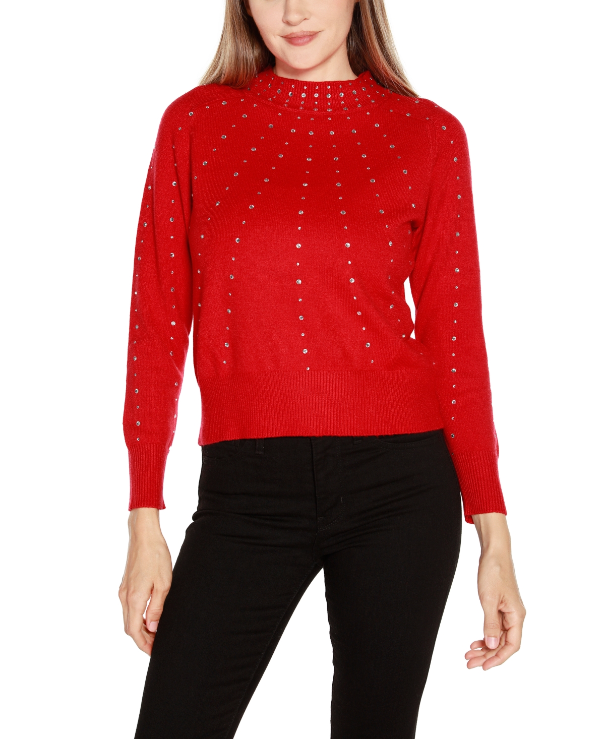 Belldini Women's Embellished Sweater In  Red
