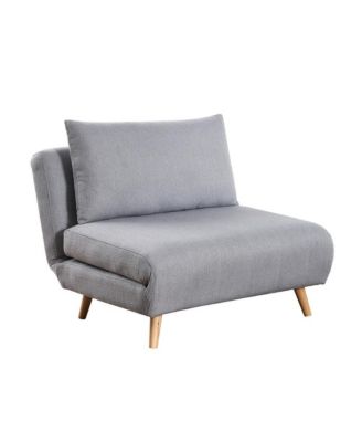 Celine Convertible Tri-Fold Sleeper Chair With Channel Stitching And Pillow