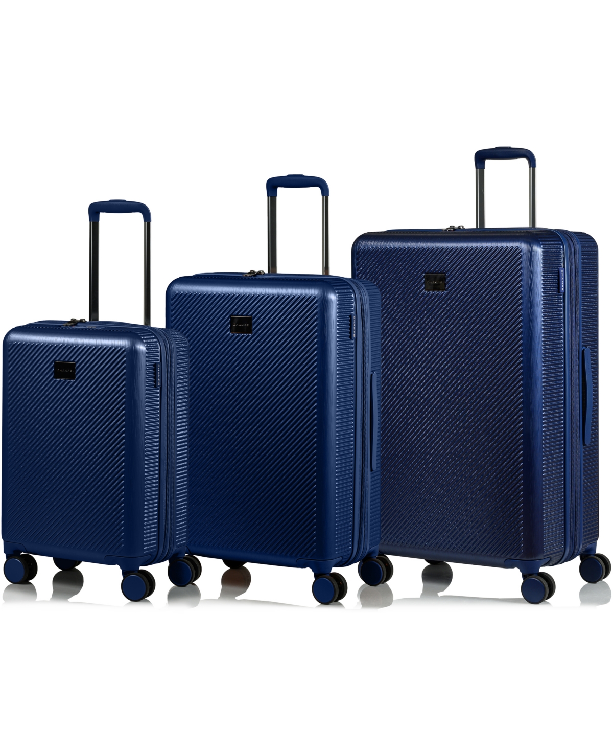 Shop Champs 3-piece Iconic Ii Hardside Luggage Set In Navy