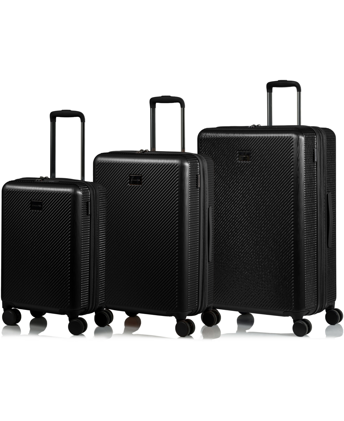 Champs 3-piece Iconic Ii Hardside Luggage Set In Black