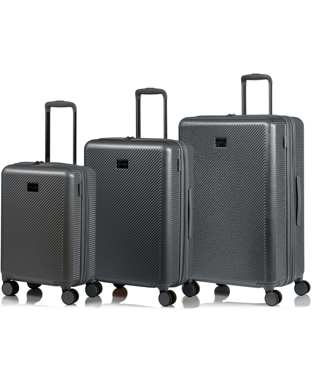 Champs 3-piece Iconic Ii Hardside Luggage Set In Silver