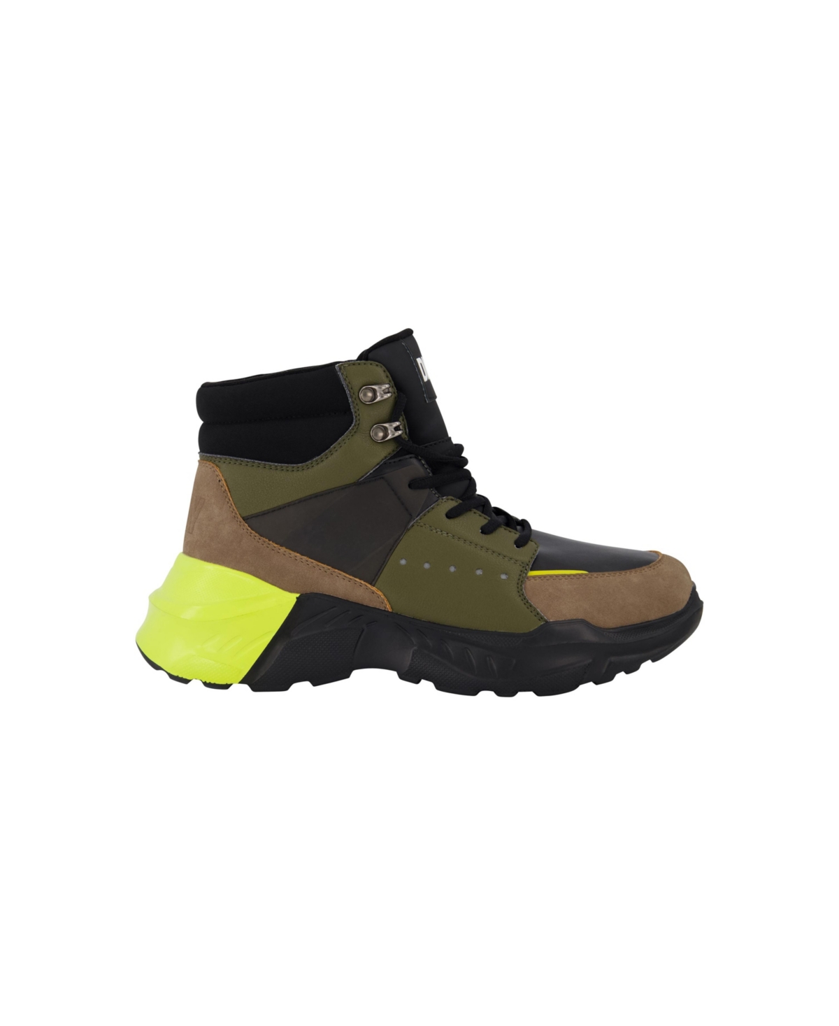 Dkny Men's Mixed Media Two Tone Lightweight Sole Hi Top Sneakers