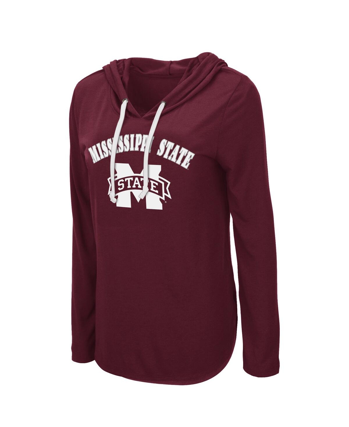 Shop Colosseum Women's  Maroon Mississippi State Bulldogs My Lover Lightweight Hooded Long Sleeve T-shirt