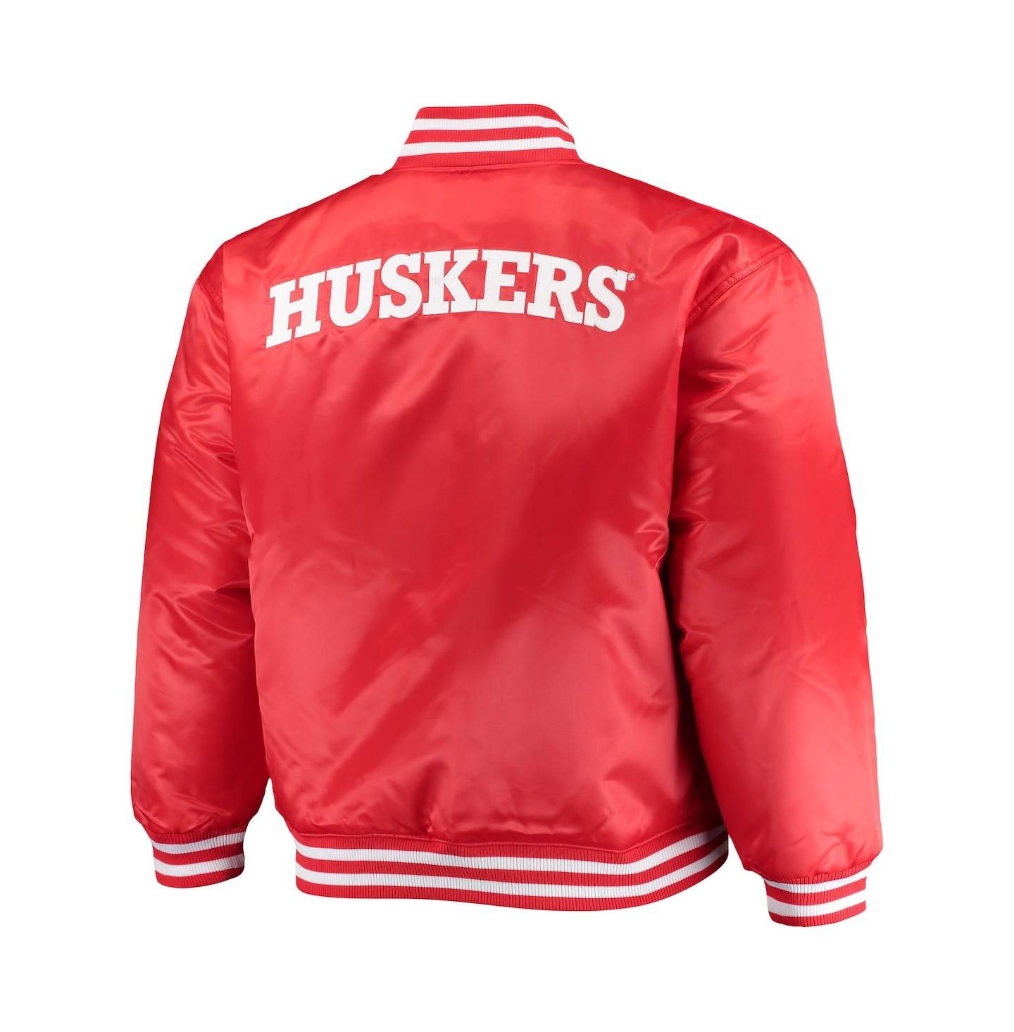 Мужская куртка Profile Scarlet, Black Nebraska Huskers Big and Tall Reversible Satin Full-Zip — фото 2