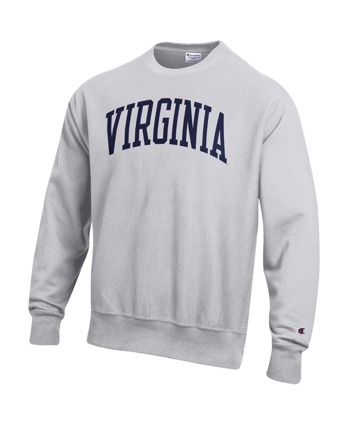Shop Champion Men's  Heathered Gray Virginia Cavaliers Arch Reverse Weave Pullover Sweatshirt In Heather Gray