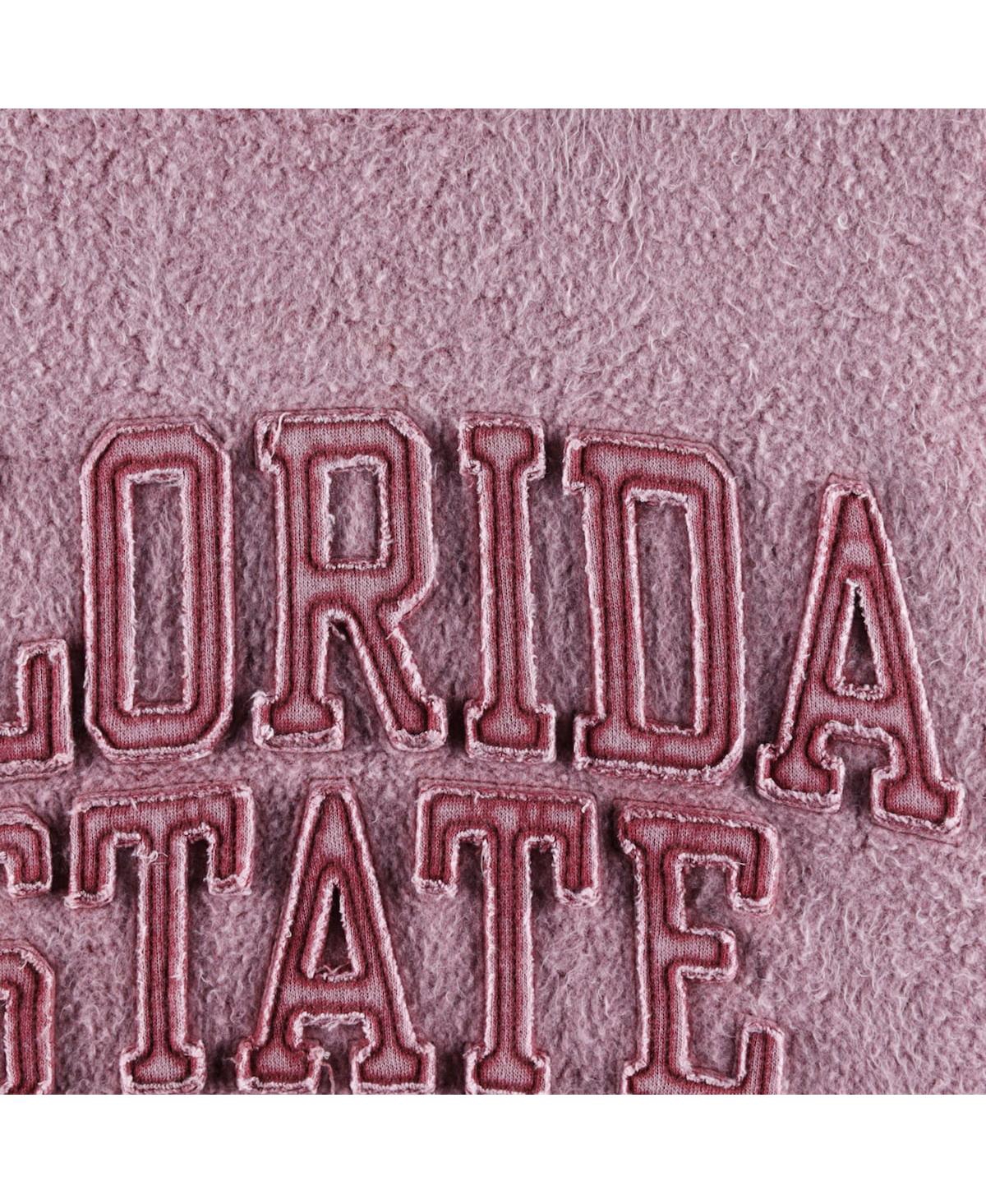 PRESSBOX WOMEN'S PRESSBOX GARNET DISTRESSED FLORIDA STATE SEMINOLES PONCHOVILLE PULLOVER SWEATSHIRT 