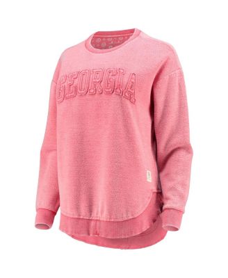 Women's Red Distressed Georgia Bulldogs Ponchoville Pullover Sweatshirt
