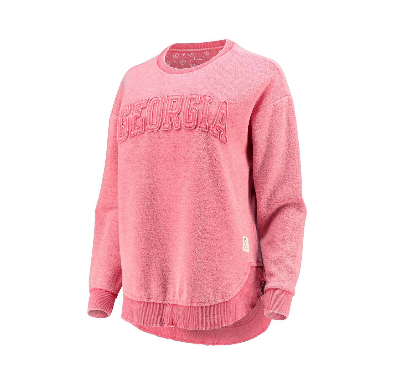 Women's Red Distressed Georgia Bulldogs Ponchoville Pullover Sweatshirt