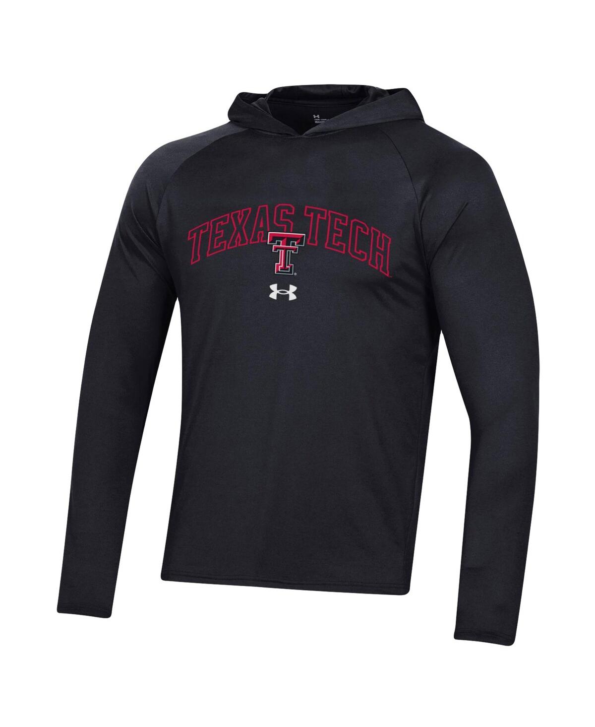 Men's Under ArmourTexas Tech Red Raiders 2023 Sideline Tech Hooded Raglan Long Sleeve T-shirt - Black