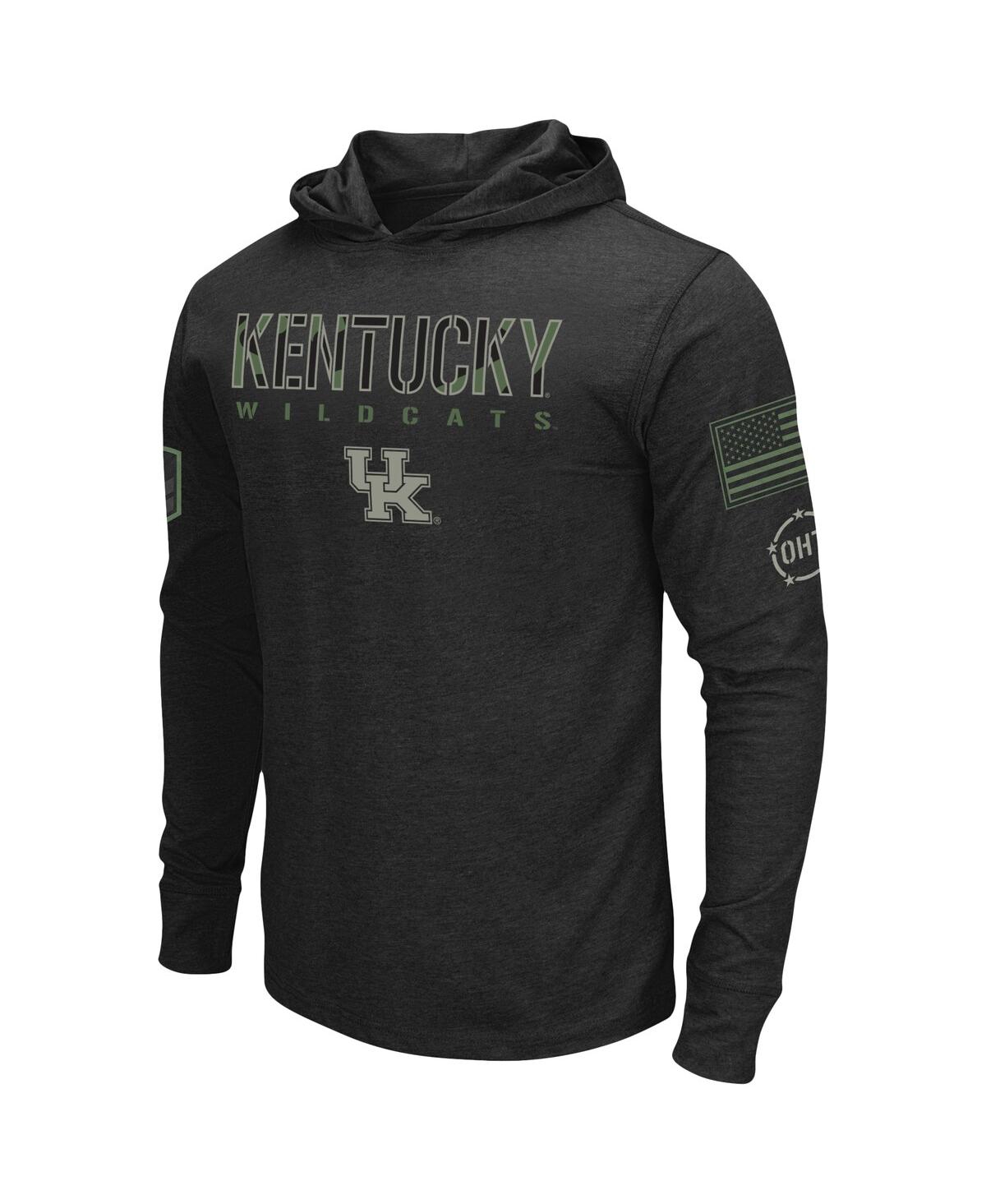 Colosseum Men's  Black Kentucky Wildcats Oht Military-inspired Appreciation Hoodie Long Sleeve T-shir In Black