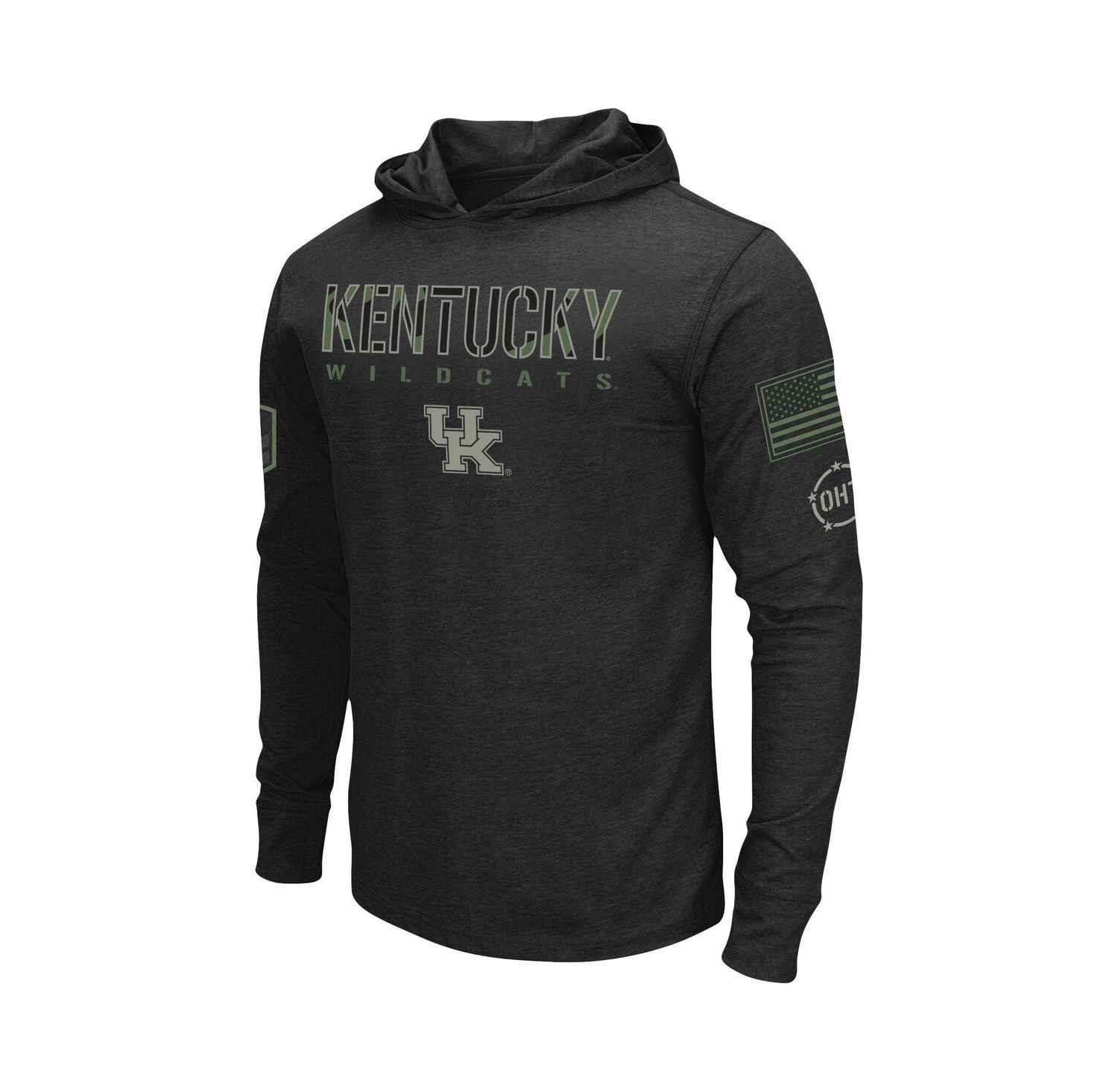 Men's Black Kentucky Wildcats OHT Military-Inspired Appreciation Hoodie Long Sleeve T-shirt