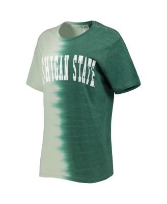 Women's Green Distressed Michigan State Spartans Find Your Groove Split-Dye T-shirt