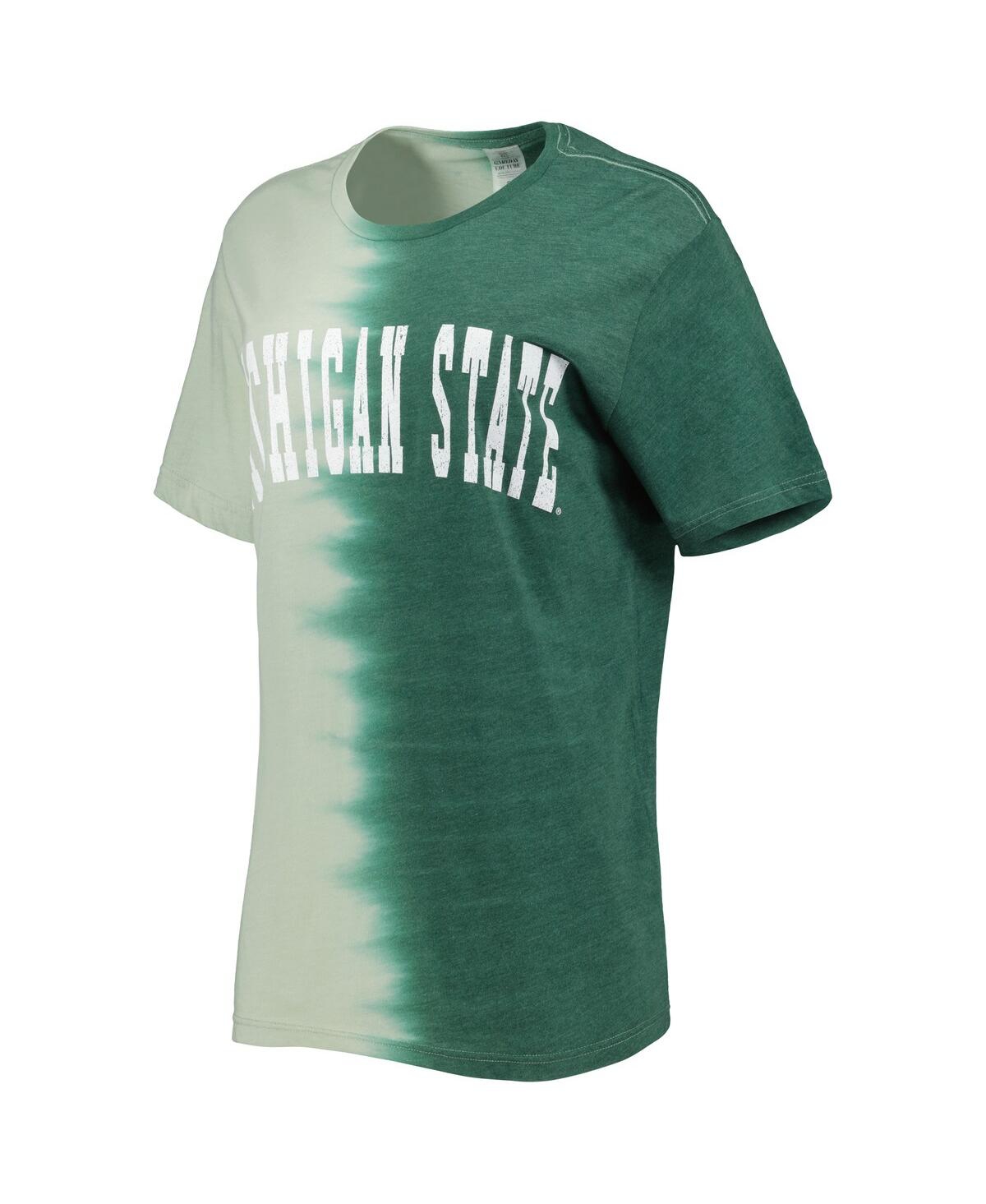 Shop Gameday Couture Women's  Green Distressed Michigan State Spartans Find Your Groove Split-dye T-shirt