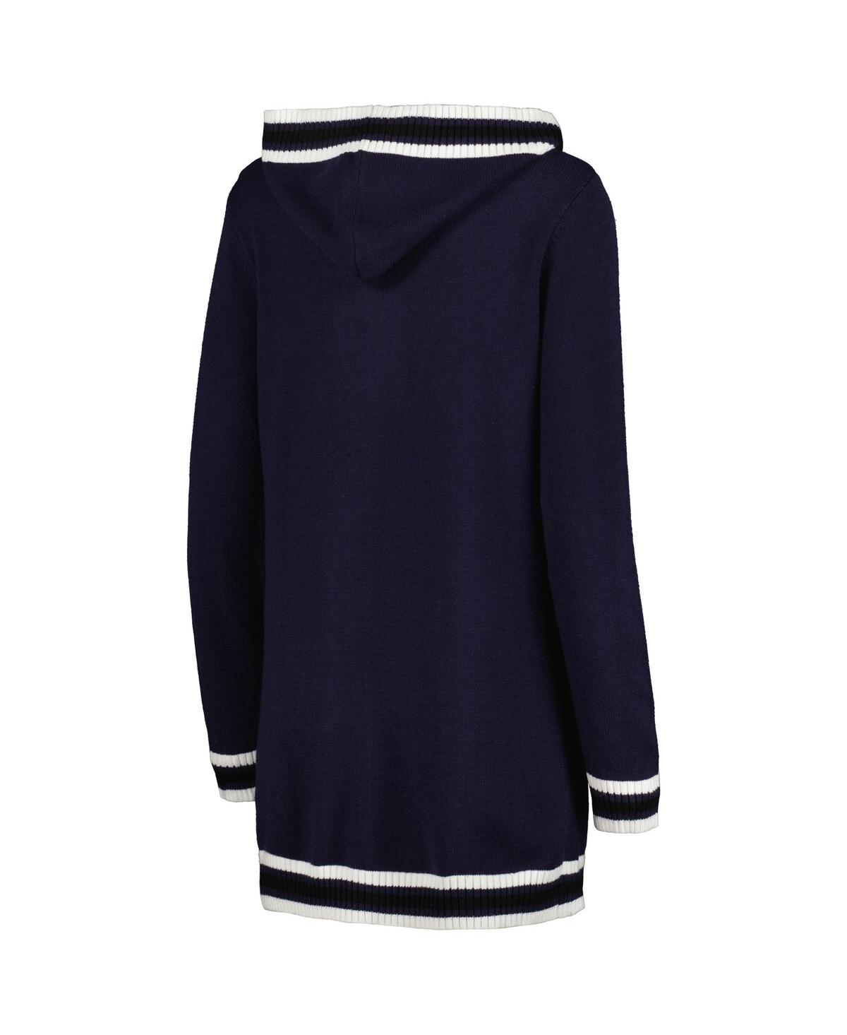 Gameday Couture Women's  Navy Penn State Nittany Lions One More Round Tri-blend Striped Cardigan Swea In Navy