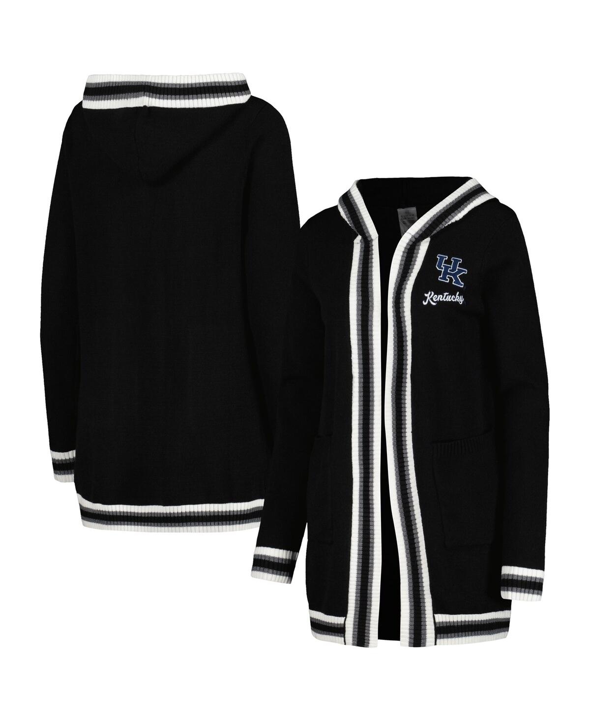 Women's Gameday Couture Black Kentucky Wildcats One More Round Tri-Blend Striped Cardigan Sweater - Black