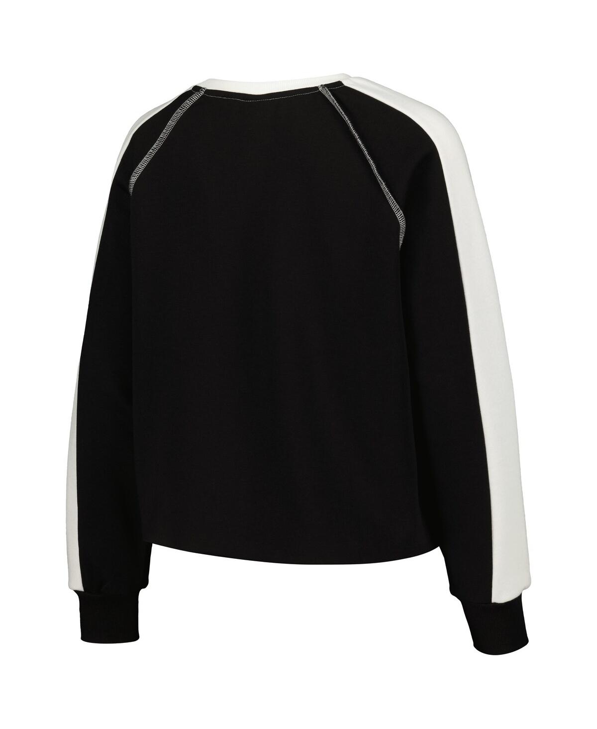 Shop Gameday Couture Women's  Black Purdue Boilermakers Blindside Raglanâ Cropped Pullover Sweatshirt