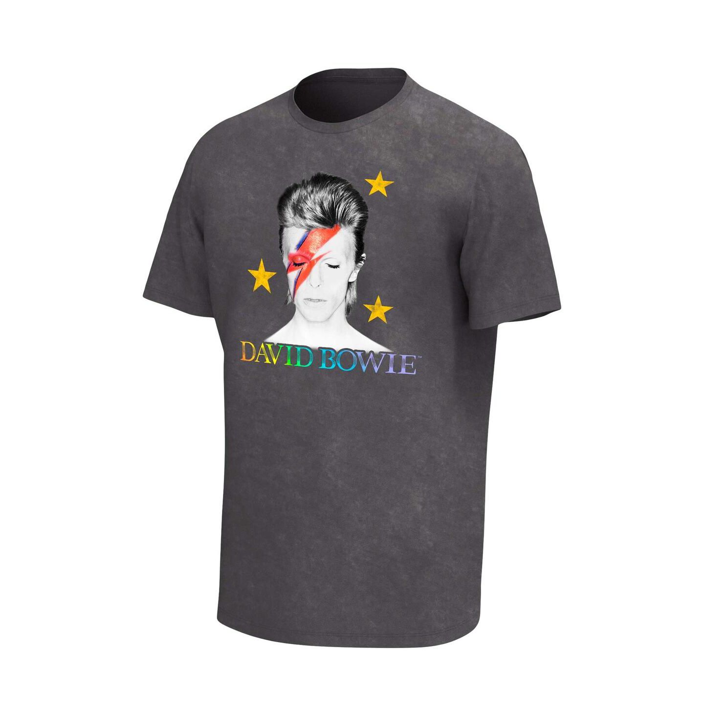 Мужская футболка Philcos Black Distressed David Bowie Aladdin Sane Rainbow Washed — фото 3