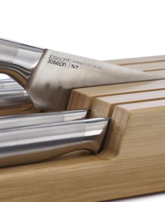 Elevate Steel Knives Bamboo Store 5-Piece Knife Set with in-Drawer Bamboo Storage Tray