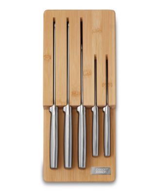 Joseph Joseph Elevate Steel Knives Bamboo Store 5-Piece Knife Set with in-Drawer Bamboo Storage Tray - Macy's