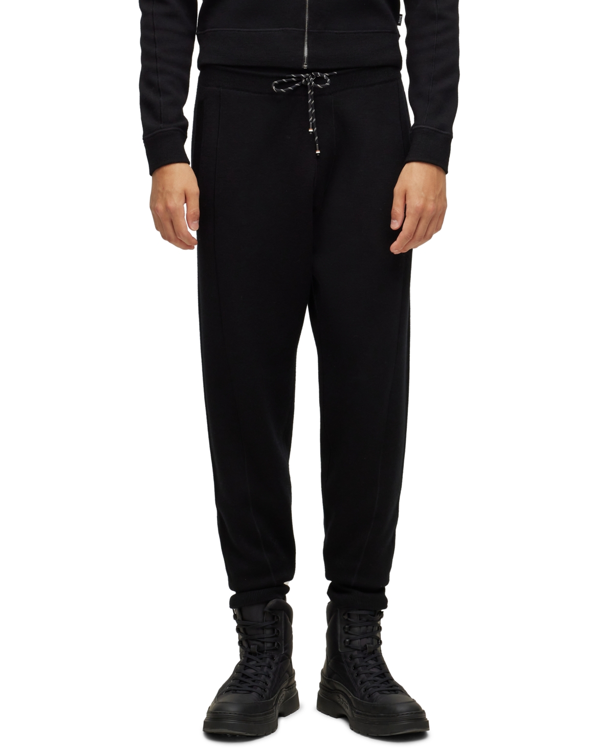 Shop Hugo Boss Boss By  Men's Regular-fit Tracksuit Bottoms Pants In Black