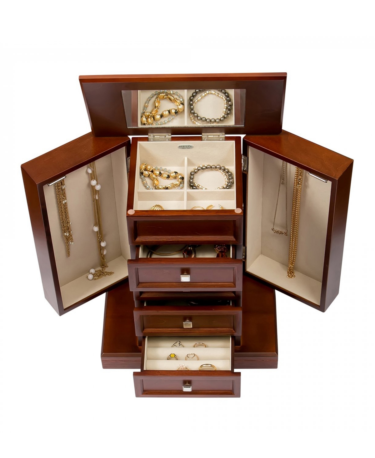 Mele & Co Thea Wooden Jewelry Box In Finish In Walnut