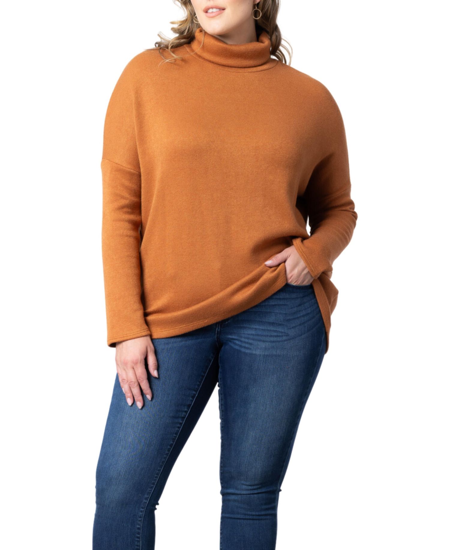 Women's Plus Size Paris Turtleneck Tunic Sweater
