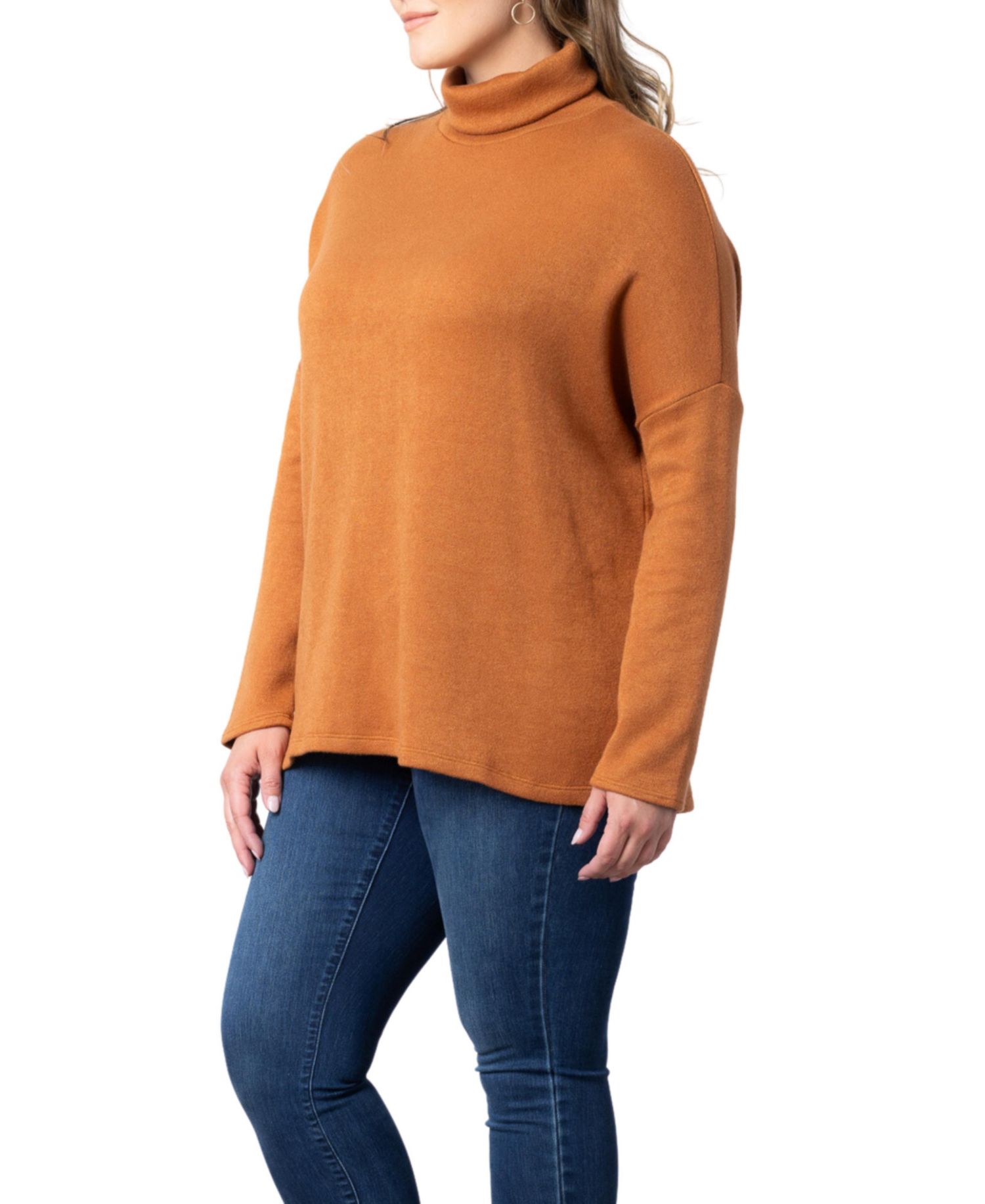 Women's Plus Size Paris Turtleneck Tunic Sweater