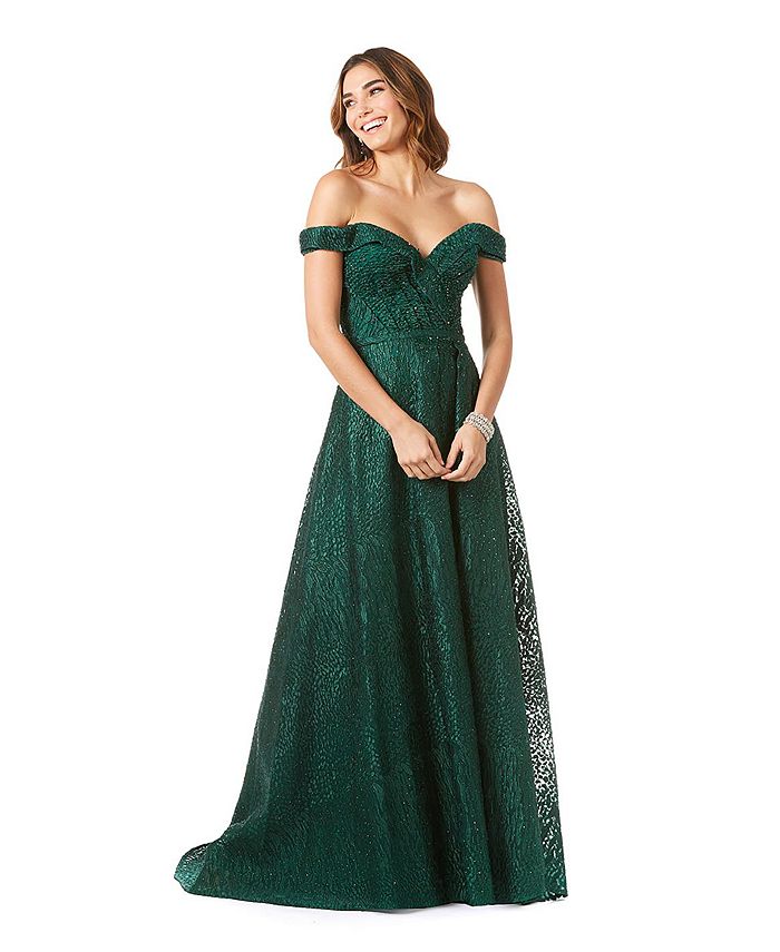 Macy's off the hot sale shoulder prom dress