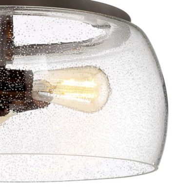 Charleston Painted Bronze Iron Pendant Chandelier 16" Wide Rustic Farmhouse Clear Glass Shade LED 3-Light Dining Room House Foyer Entryway Kitchen Bedroom Living Room Ceilings