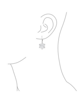 Frozen Winter Christmas Holiday Party Snowflake Dangle Lever back Earrings For Sterling Silver