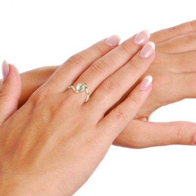 Sterling Silver with Cubic Zirconia Double Weave Band Ring