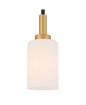 Prue Black Soft Gold Mini Pendant 5 1/4" Wide Modern White Cylinder Shade Fixture for Dining Room House Home Foyer Kitchen Entryway Bedroom Living - Possini Euro Design