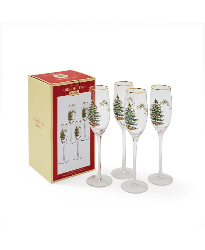 Spode Christmas Tree Champagne Flutes, Set of 4 Macy's