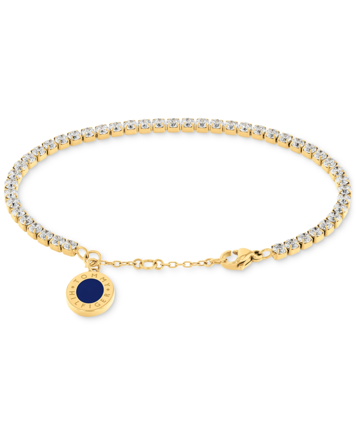 Tommy Hilfiger Gold-tone Blue & Crystal Charm Bracelet