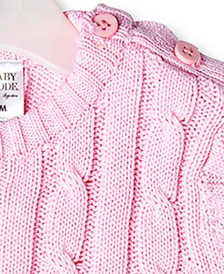 Baby Boys or Baby Girls Long Sleeved Cable Knit Coverall