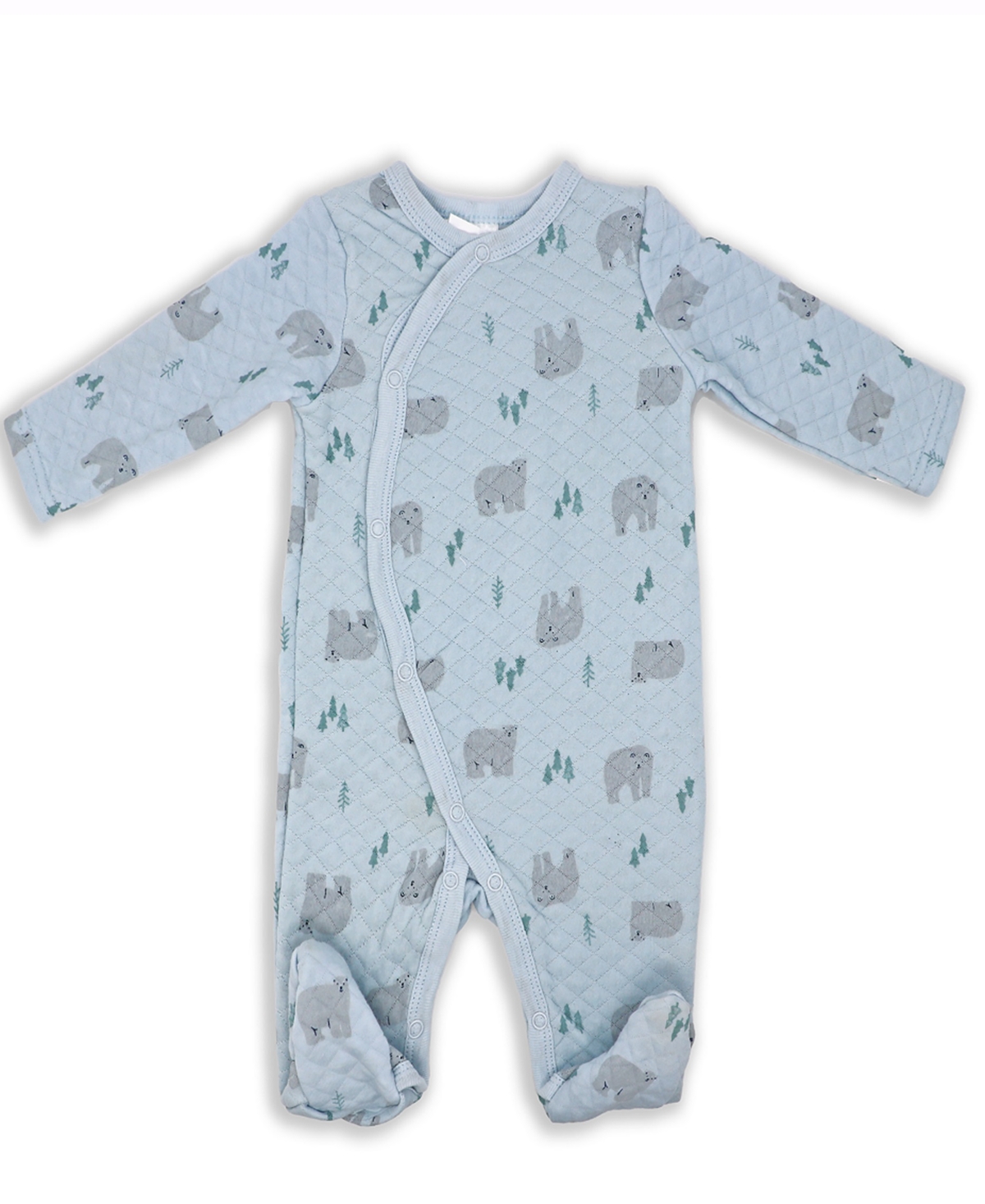Baby Mode Baby Boys And Baby Girls Polar Bear Quilted Footie In Blue
