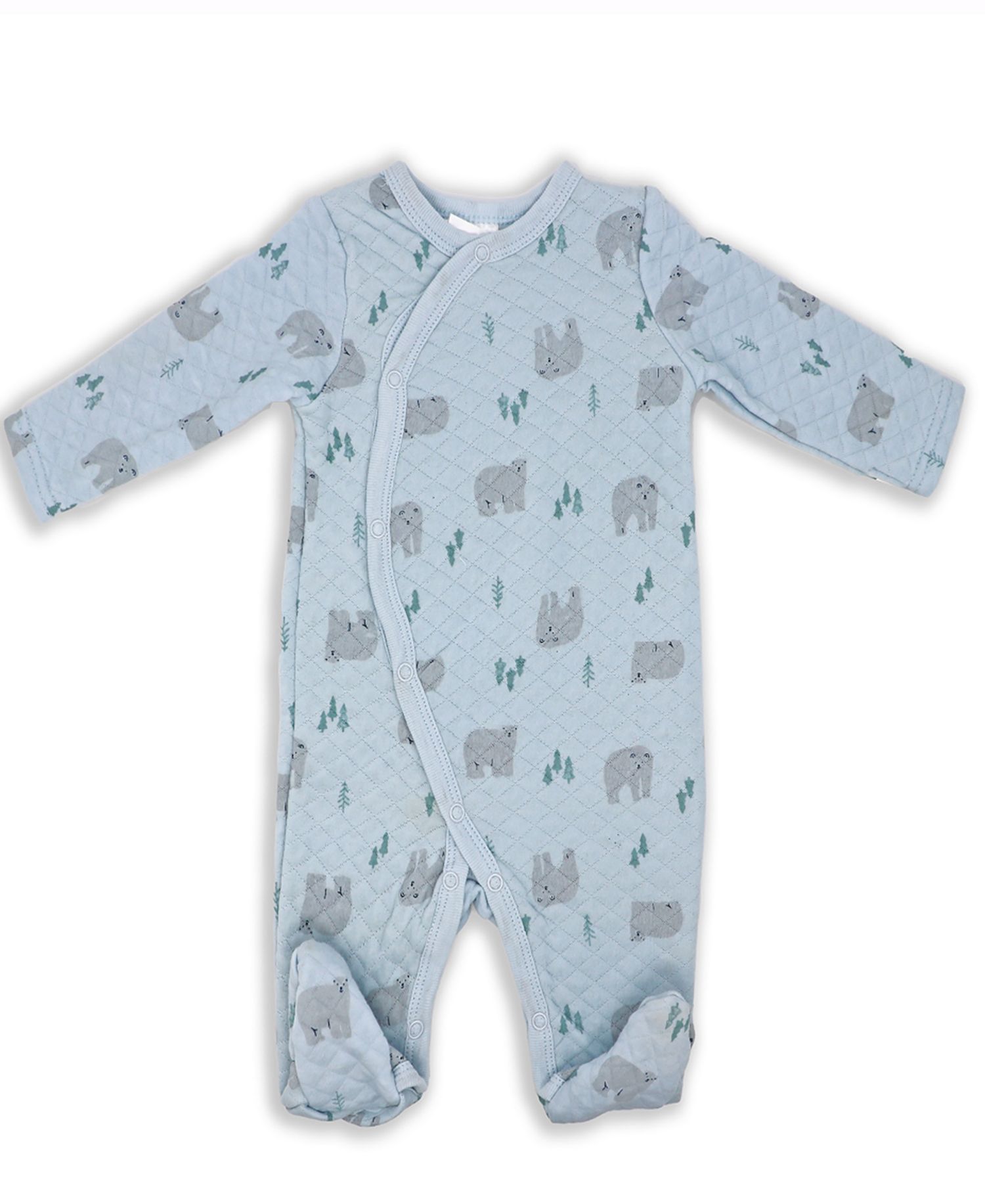 Baby Boys and Baby Girls Polar Bear Quilted Footie
